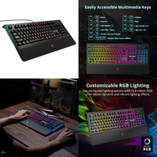 Tronsmart RGB Mechanical Gaming Keyboard Macro, Blue Switches for Gamers