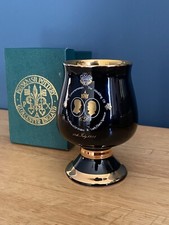 Prinknash Pottery Black & Gold Goblet Royal Wedding of Charles & Diana 1981