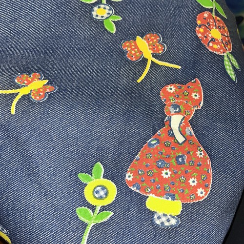 Vintage fabric holly - vintage, hobby