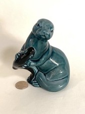 Poole Pottery teal blue otter