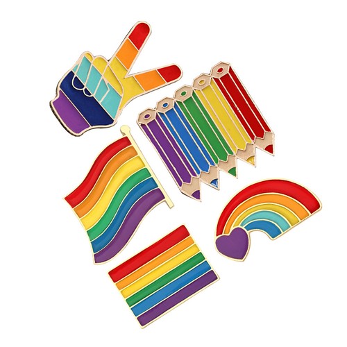5pcs rainbow brooch pin lapel - brooch,