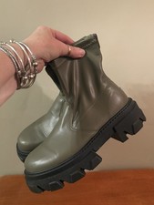 Topshop Khaki Chunky Faux