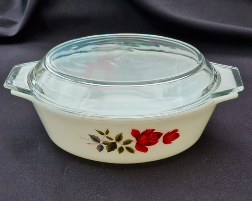 Vintage jaj pyrex june rose - pyrex, "june