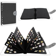 Felt Enamel Pin Display Book with 8 Pages Badge Brooch Storage Binder Case Album