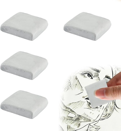 Kneaded eraser 4pcs grey - kneaded,