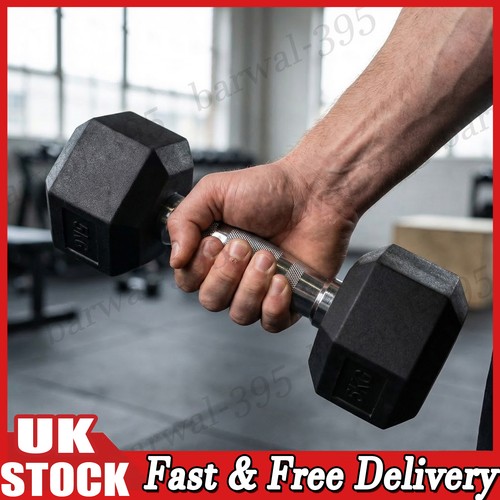 Rubber hex dumbbell pair - dumbbell,