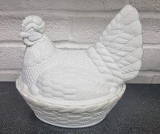 Vintage Milk Glass Chicken &