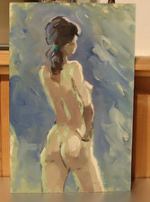 IMPRESSIONIST ROY PETTITT Oil on Board ,Nude - Signed From Studio sale. No 13