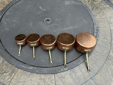Vintage 5 Pc. French Copper Measuring Cups, Small Pots