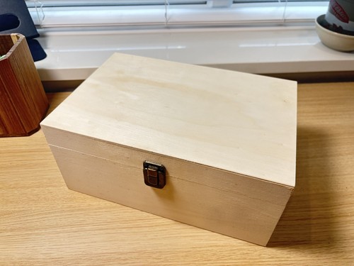 Unfinished wooden box with - box,