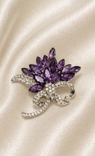 Exquisite Purple Floral Brooch