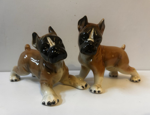 Vintage ceramic boxer - vintage, dog