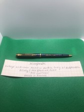 Vintage Waterman Maestro Metallic Blue Gold Trim Ballpoint Pen with New Refill