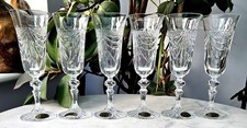 6 Lead Crystal Hand cut Ludvic pattern French Champagne Flutes 24% Pbo Boxed W14