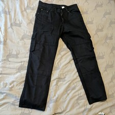 Motorbike Cargo Jeans Pants Reinforced with Kevlar  fiber Size 32w 30L black
