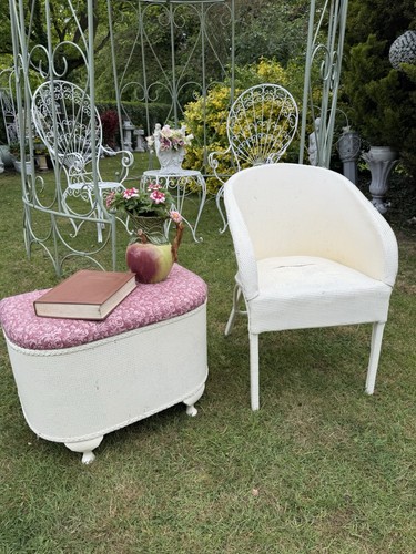 Lloyd loom style sprung chair - sprung,