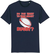 Want To Talk About Rugby T-Shirt Funny Rugby Player Men's Gift Idea Son Dad Him
