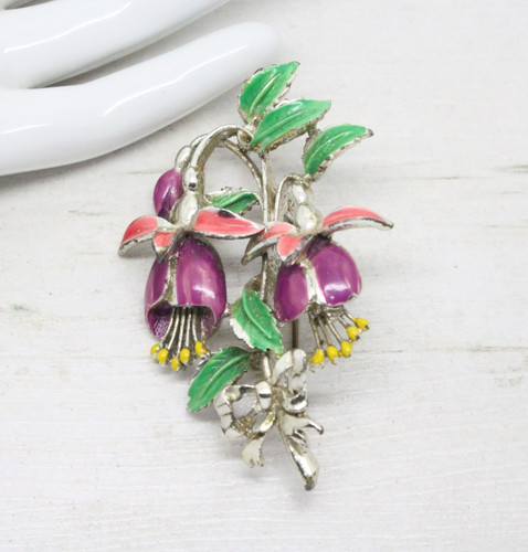 Vintage exquisite large enamel - vintage,