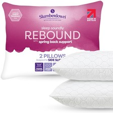 Slumberdown Sleep Soundly Rebound Firm Support Side Sleeper Pillow, 2 Pack
