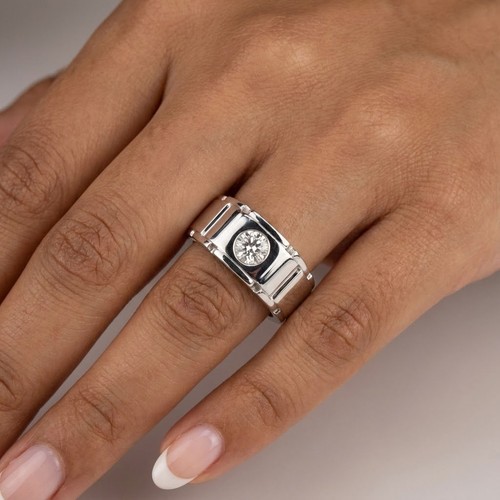 Single stone mens ring 14k - stone,