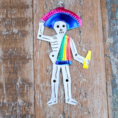 Mexican tin skeleton with - mexican,