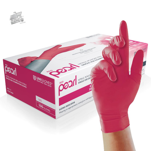 Disposable red nitrile gloves - disposable,