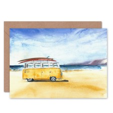 Van Surfing Trip Painting Card