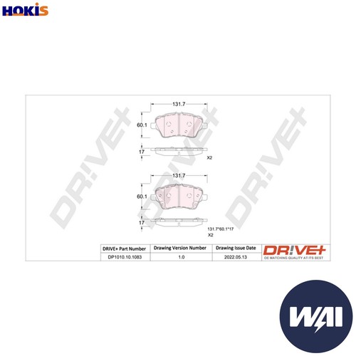 Brake pad set - set,
