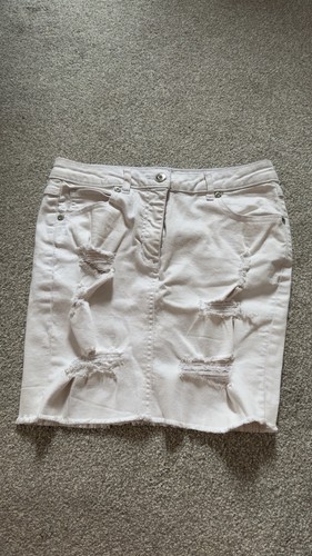 White mini denim distressed - white,