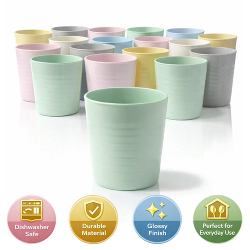 Plastic mugs 23cl - plastic,