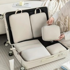 6 Set Compression Bags Organiser Suitcases Packing Cubes Travel Storage Luggage