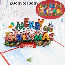 🎄 3D Pop Up Christmas Greeting Card Handmade Holiday New Year Thanksgiving Gift