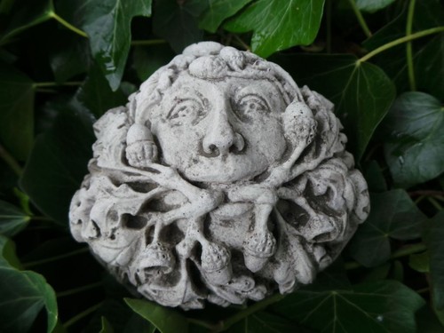 Oak tree greenman garden - tree, wall