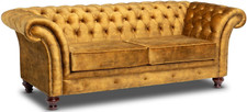 FAST Delivery Chesterfield Three Seater Belmont Sofa Vintage Gold Velvet