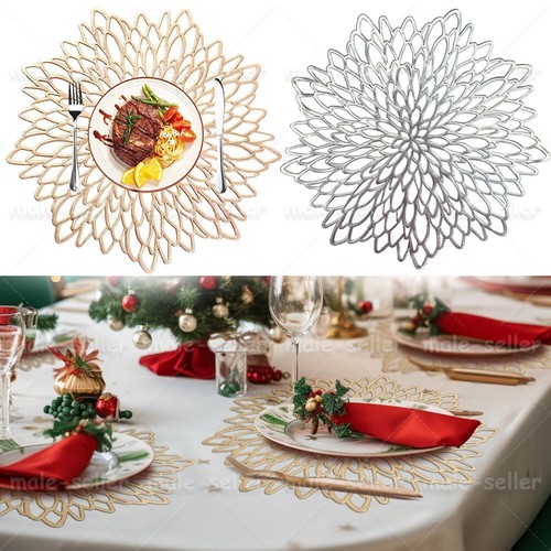10pcs gold placemats round - gold,