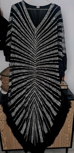 Women black silver party - black,