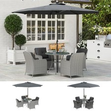4 Seater Rattan Dining Set W/