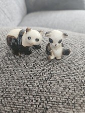 Two Little Panda Bear China Ornaments Ceramic Porcelain