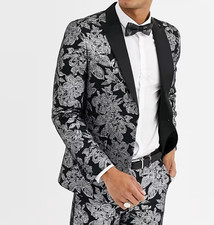 METALLIC FLORAL TUXEDO EVENING