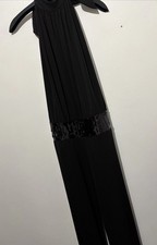 Ladies Low Back Sequin Black