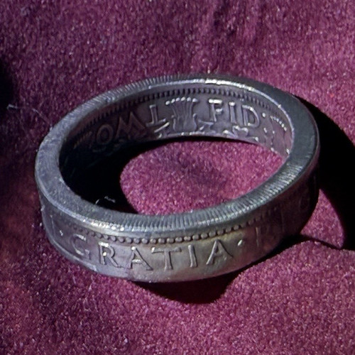 Two shilling coin ring