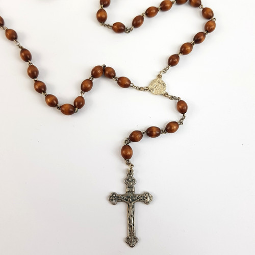 Brown wooden prayer - prayer, beads