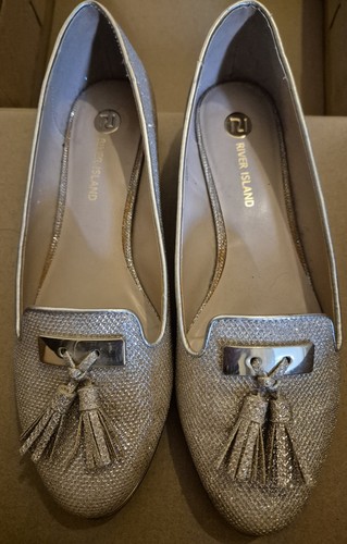River island ladies flat - river, gold