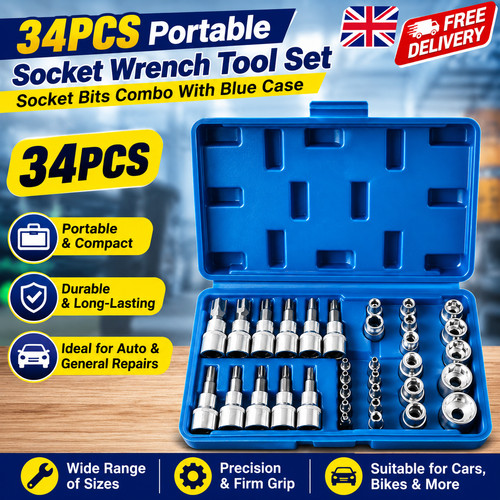 34pcs torx star socket - star, bit