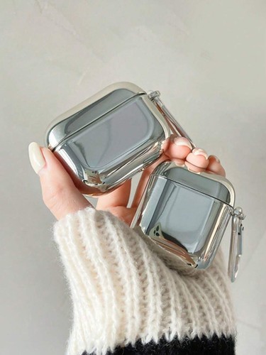 Glossy chrome silver airpods - glossy,