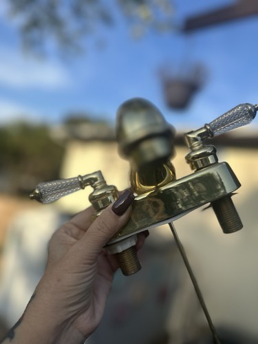 Antique brass bathroom crystal - antique,