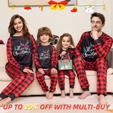 Christmas Pyjamas Family Matching PJs Set Xmas Ladies Mens Kids Baby Nightwear