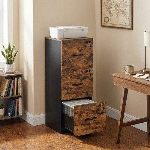 Rustic brown drawer - rustic, 3-drawer