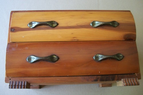 Vintage cedar doll - cedar, jewelry