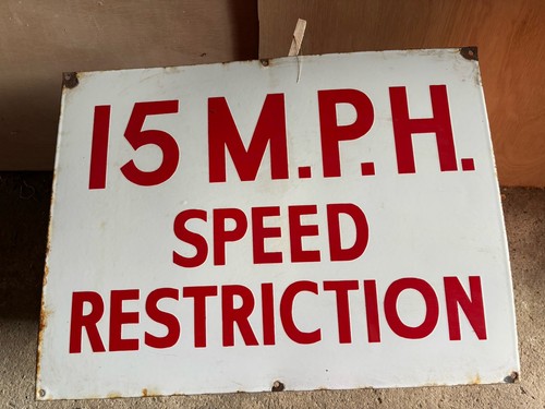Enamel railway sign - enamel,